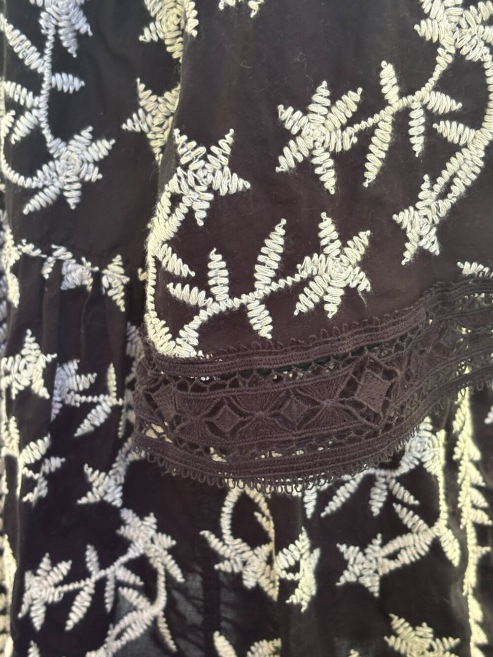 Nema Resort Wear Tatiana Dress Black Cream Embroidery Size S/M NWT - Picture 3 of 7